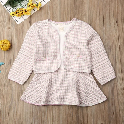 Long-sleeved Dresses Two-piece Children&
