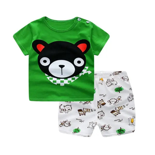Cartoon Clothing Baby Boy Summer Clothes T-shirt Baby Girl Casual Clothing Sets My Store