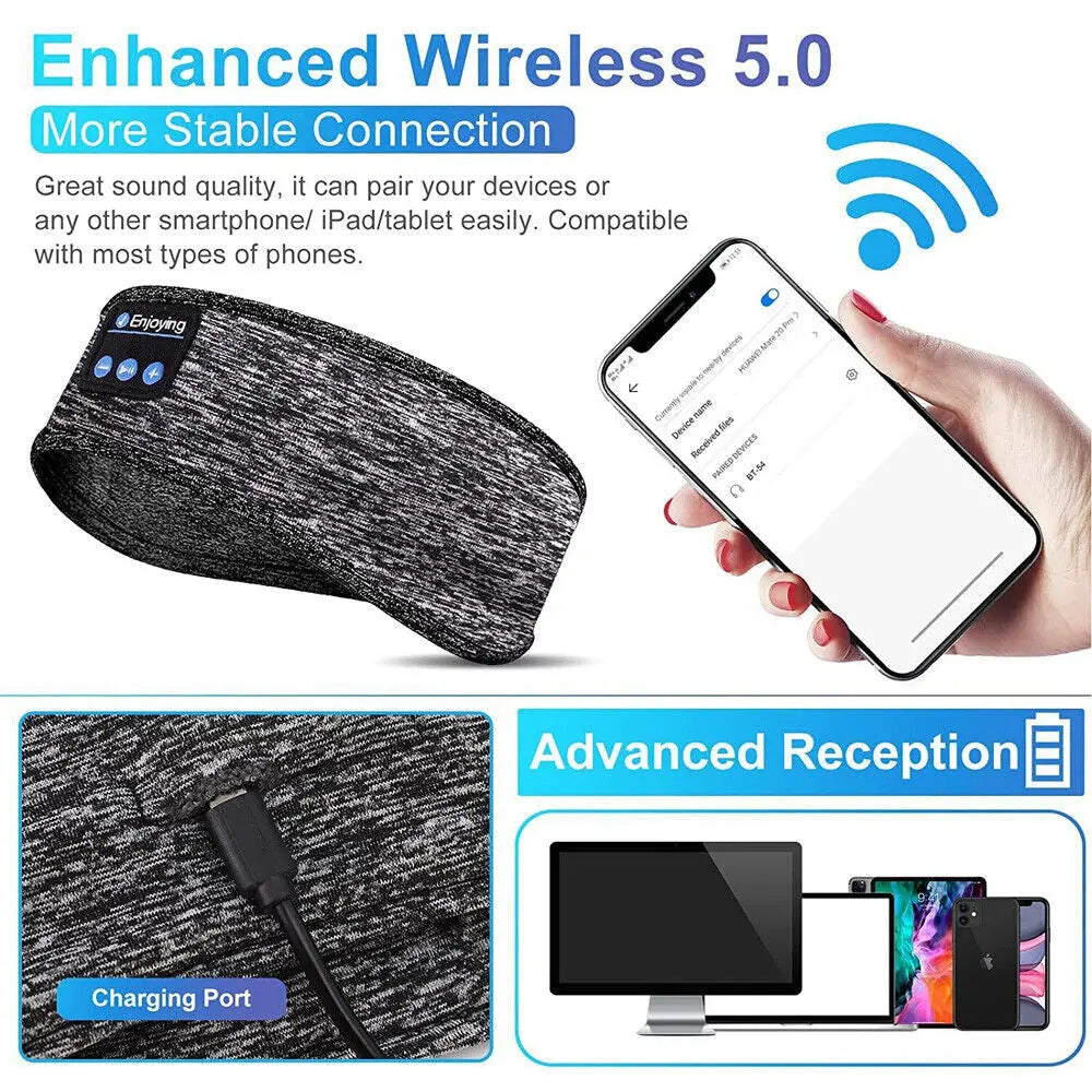 Waterproof Bluetooth 5.0 Earbuds Sleep Wireless Headphones Headband Headsets US - Mary’s TT Shop