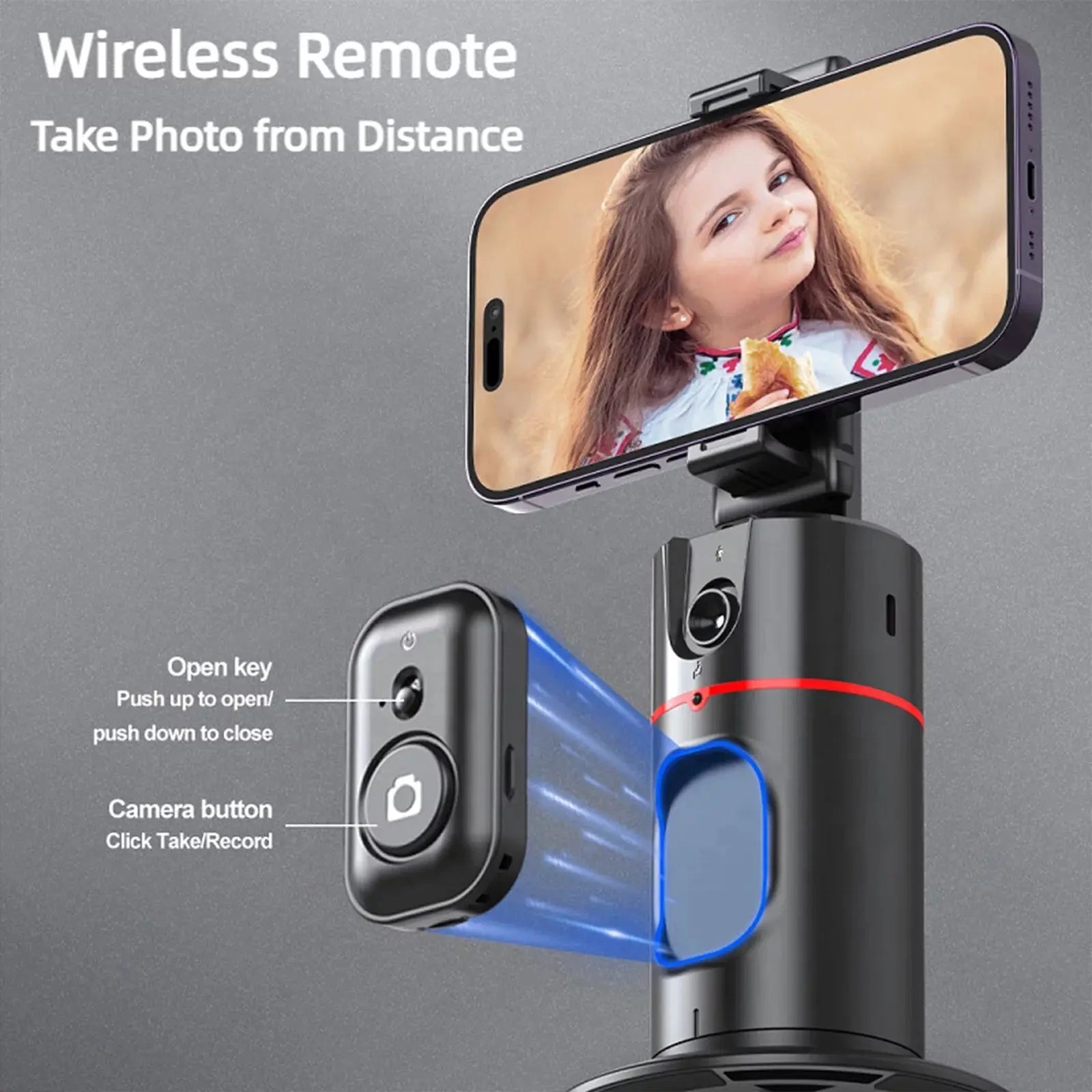Auto Face Tracking Phone Holder Tripod, No App Required, 360° Rotation Smart Face Body Tracking Tripod Selfie Phone Camera Mount Cell Phone Stand for TIK Tok, Vlog, Live Streaming, Youtube Video - Mary’s TT Shop