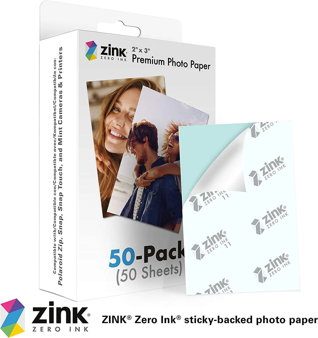 2&quot;X3&quot; Premium Instant Photo Paper (50 Pack) Compatible with Polaroid Snap, Snap Touch, Zip and Mint Cameras and Printers, 50 Count (Pack of 1) - Mary’s TT Shop