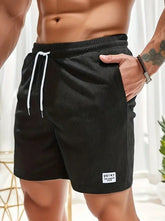 Lace-up Drawstring Shorts Summer Corduroy Sports Short Pants Mens Clothing My Store