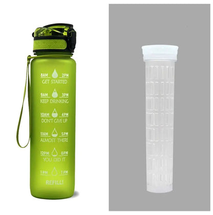 1L Triton Water Bottle With Time Marker Bounce Cover Motivational Water Bottle Cycling Leakproof Cup For Sports Fitness Bottles - Mary’s TT Shop